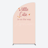Aperturee - Aperturee Orange Sweet Cutie Baby Shower Half Moon Arch Backdrop